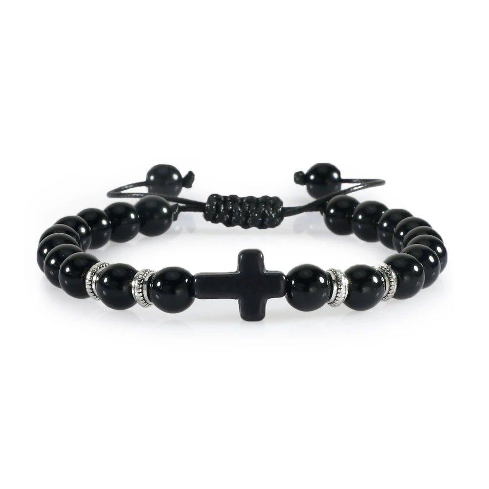 Hematite Bead Cross Bracelets