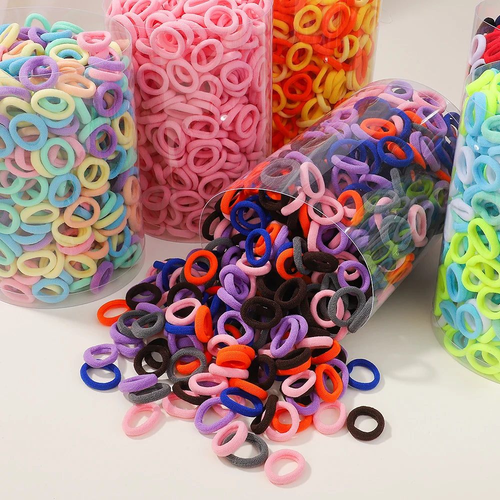 100PCS Nylon Elastic Hair Ties
