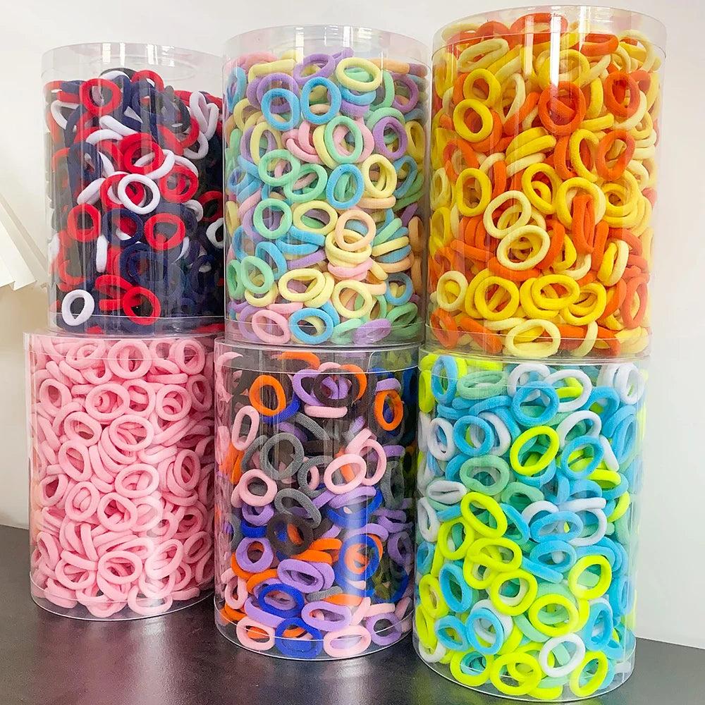 100PCS Nylon Elastic Hair Ties