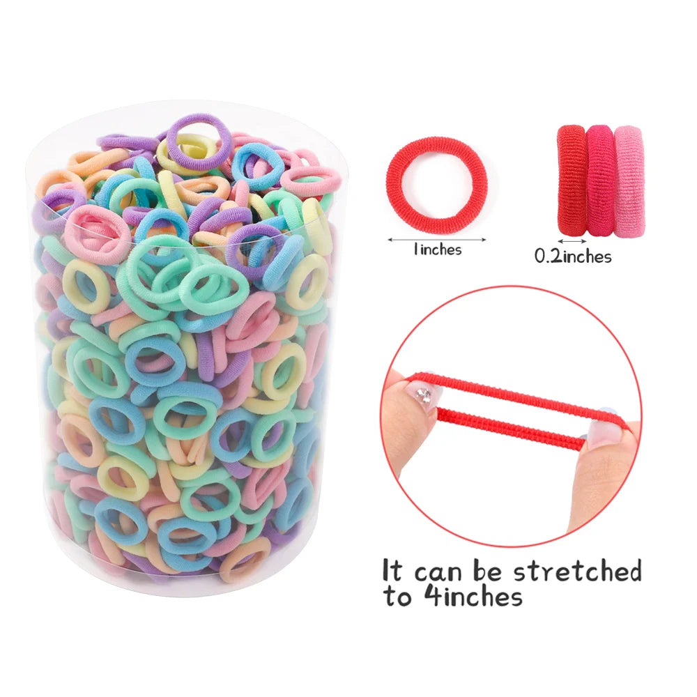 100PCS Nylon Elastic Hair Ties