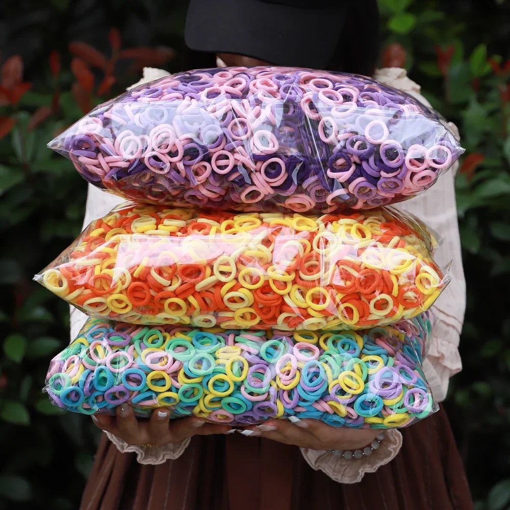 100PCS Nylon Elastic Hair Ties