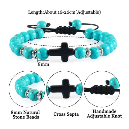 Hematite Bead Cross Bracelets