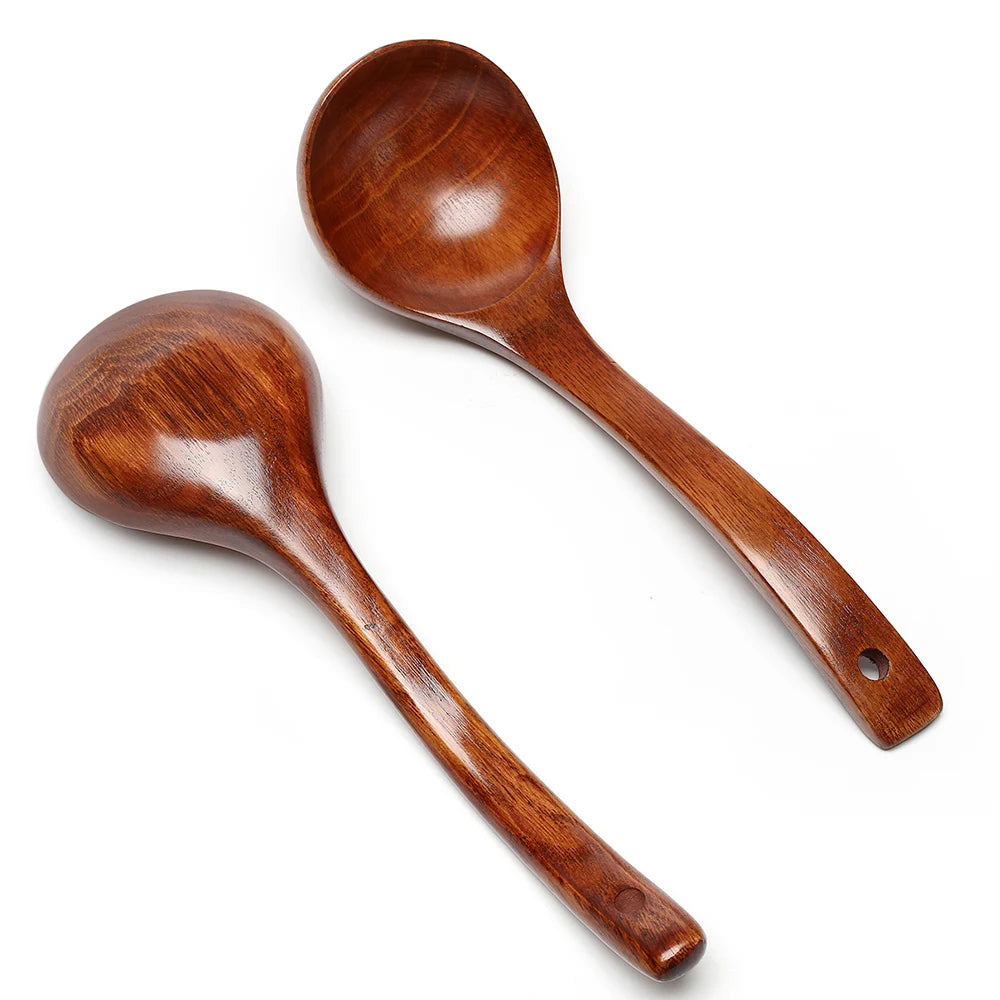 Natural Wooden Soup Scoops