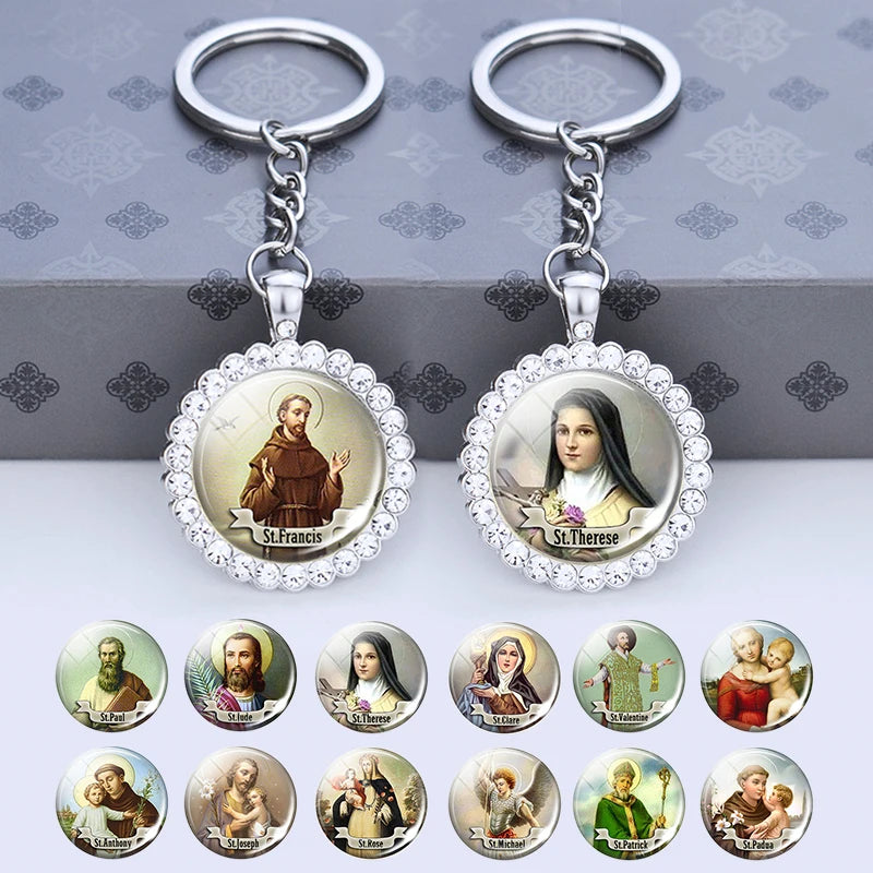 Religious Saint Keyring Medal