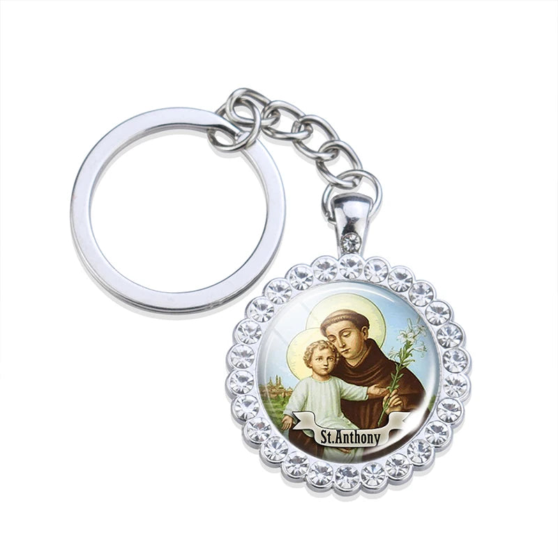 Religious Saint Keyring Medal