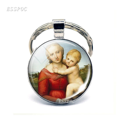 Religious Saint Keyring Medal