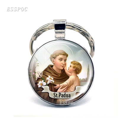 Religious Saint Keyring Medal