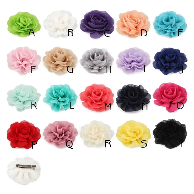 Chiffon Poppy Flower Hair Clips