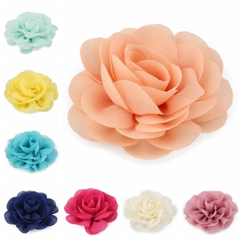 Chiffon Poppy Flower Hair Clips