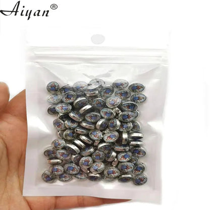 100 Pcs Religious Oval Two-Sided Drop Oil Alloy Beads