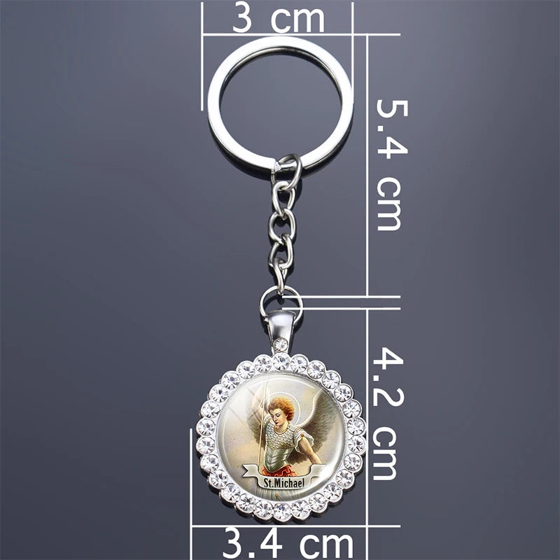 Religious Saint Keyring Medal