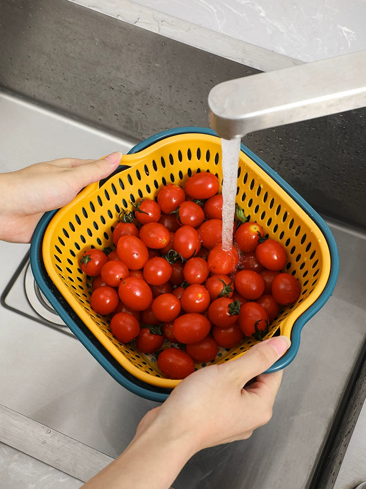 Double-Layer Vegetable Washing Basket