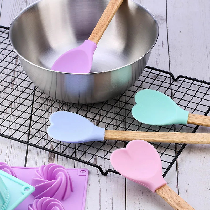 Heart-Shaped Silicone Stirring Spoons