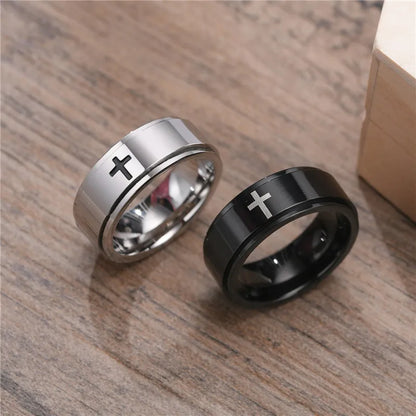 Stainless Steel Cross Ring