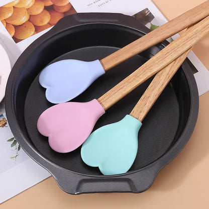 Heart-Shaped Silicone Stirring Spoons