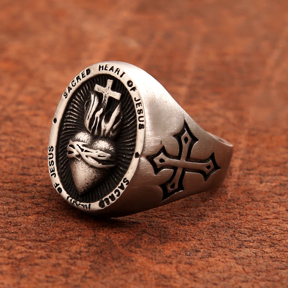 Sacred Heart of Jesus Ring Stainless Steel Ring