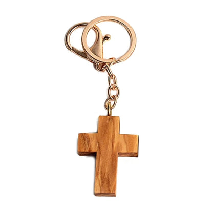 Wood Cross Pendants Keychains