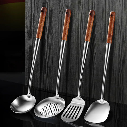 Long Handle Stainless Steel Wok Spatula