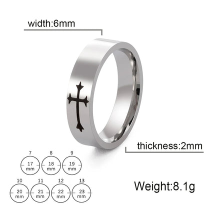 Stainless Steel Jesus Cross Ring