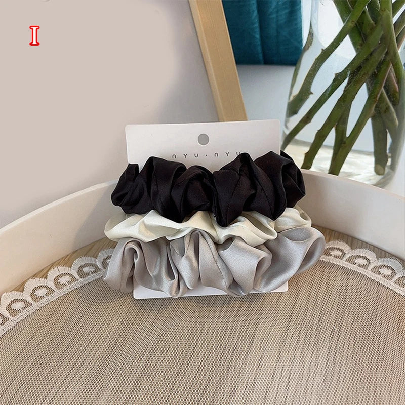 3Pcs/set Silk Satin Hair Bands