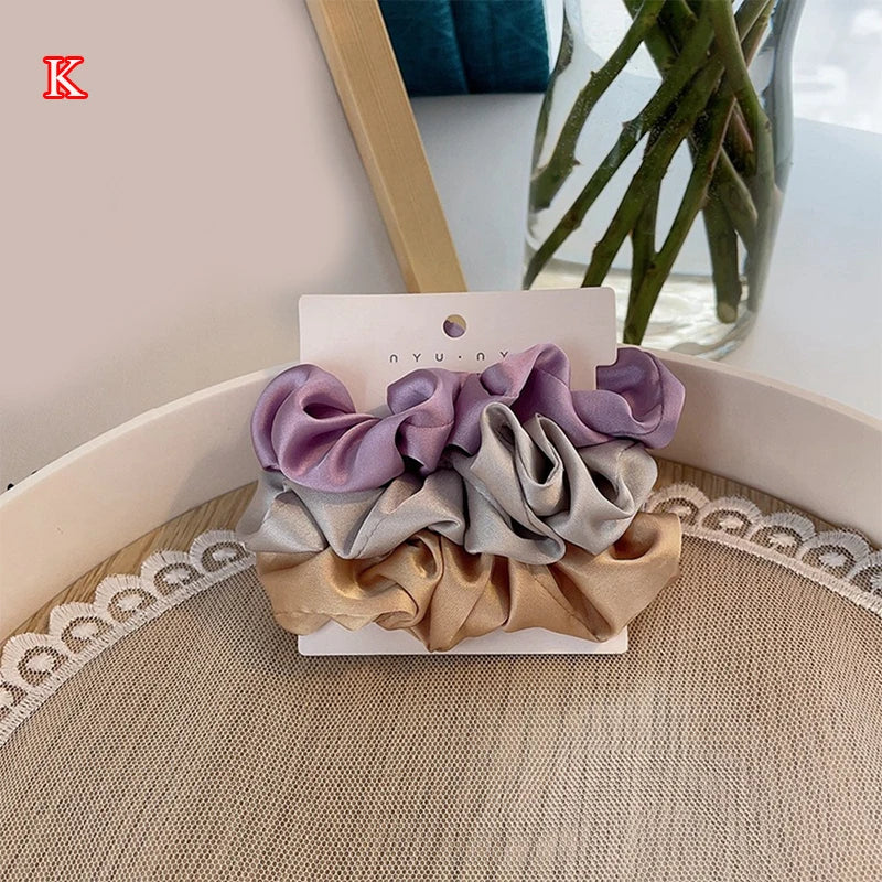 3Pcs/set Silk Satin Hair Bands