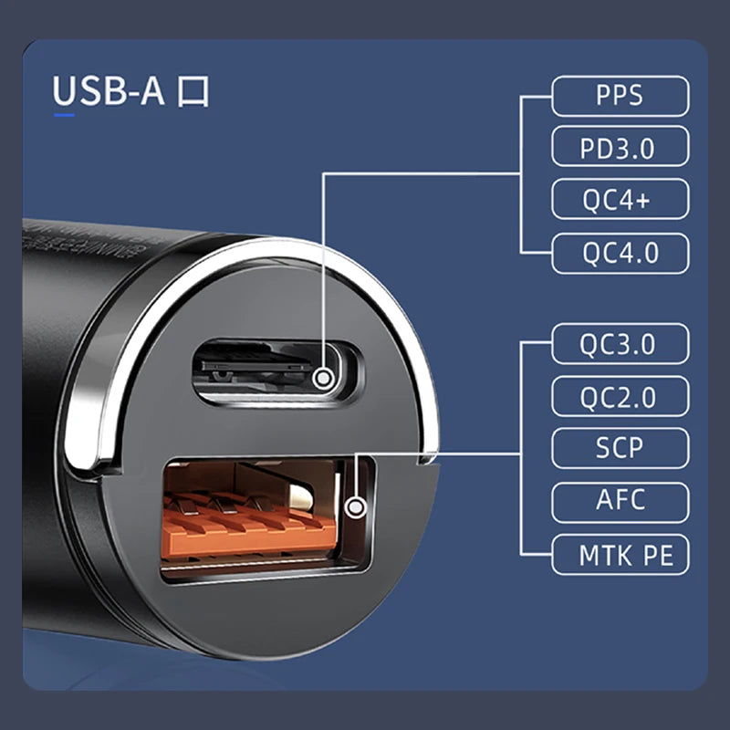 Mini Car Charger with Charging Cable