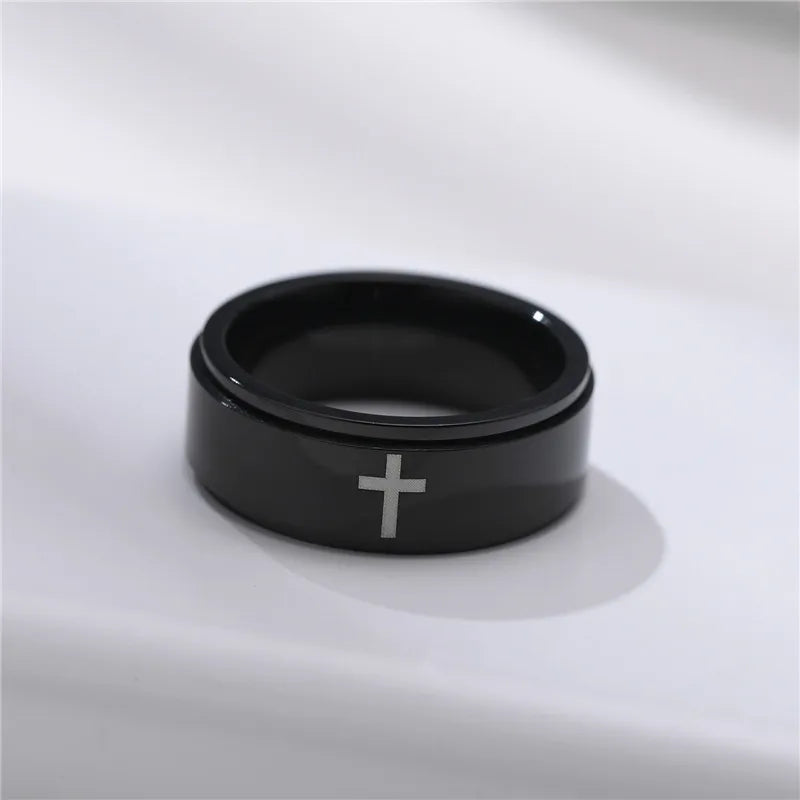 Stainless Steel Cross Ring