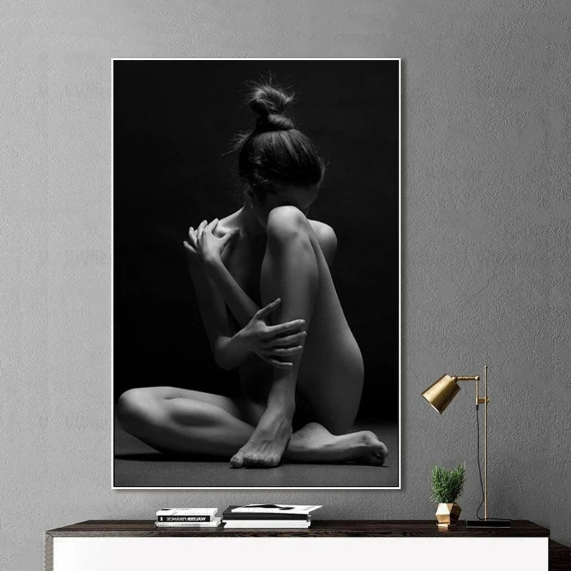 Black White Sexy Woman Art Canvas Paintings