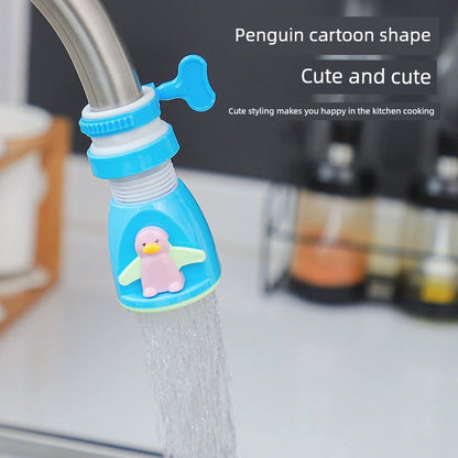 Splash-Proof Shower Faucet Cartoon Penguin