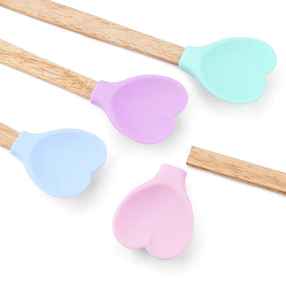 Heart-Shaped Silicone Stirring Spoons