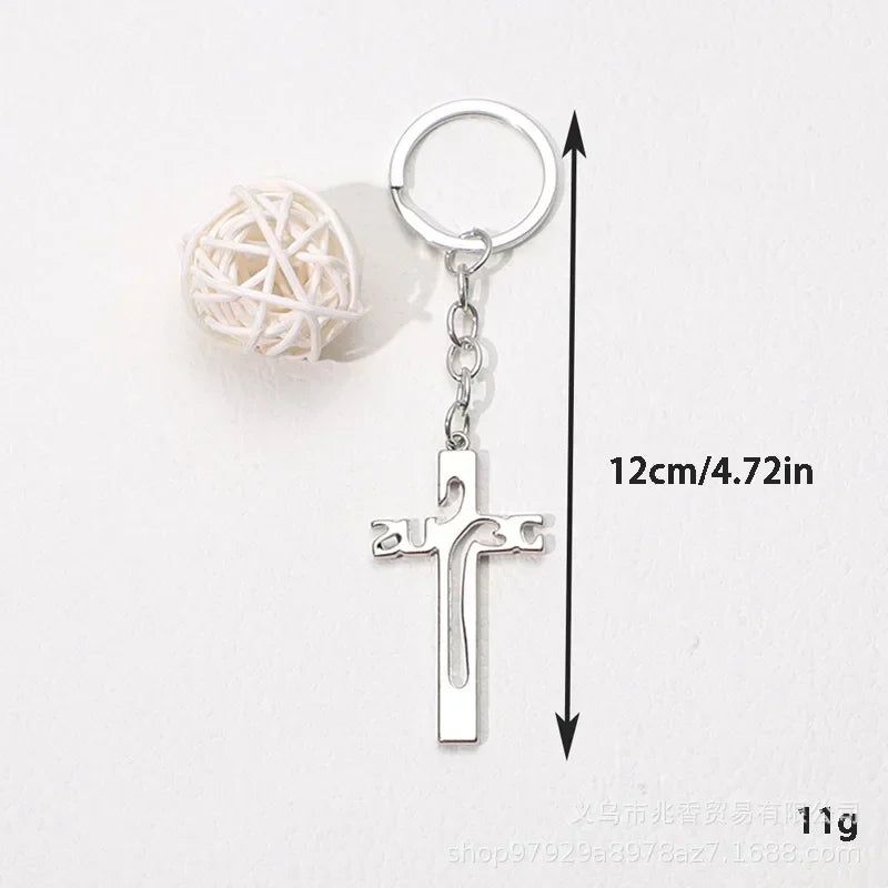 Three-dimensional Christ Jesus Cross Keychain