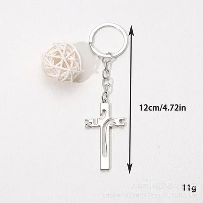 Three-dimensional Christ Jesus Cross Keychain