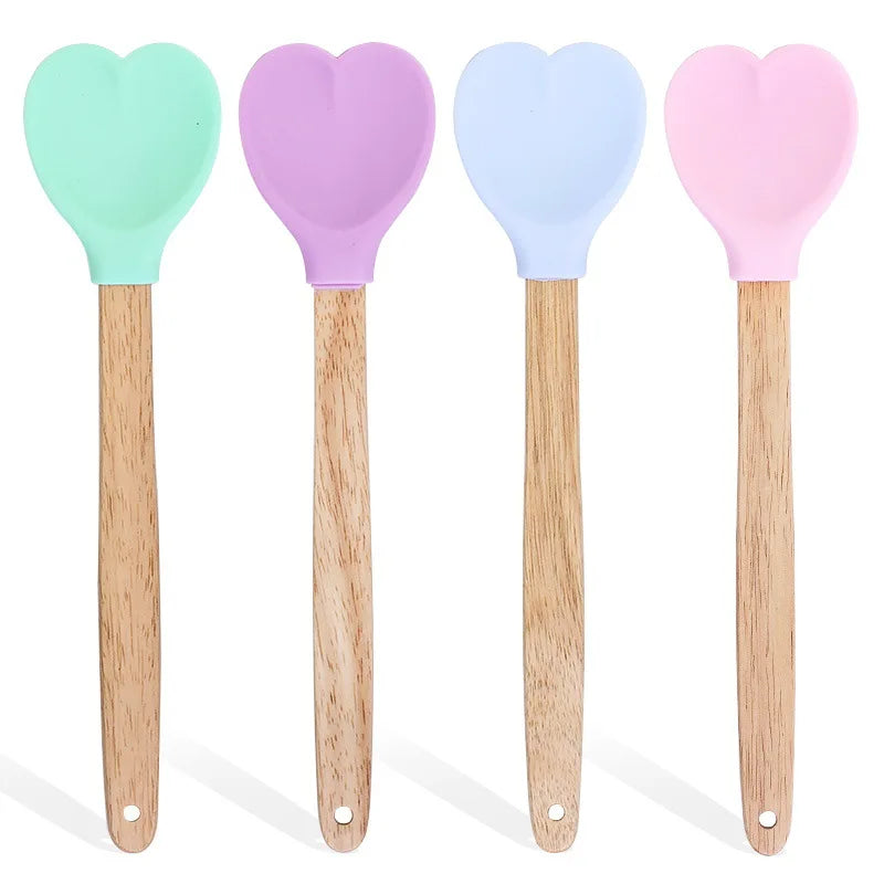 Heart-Shaped Silicone Stirring Spoons