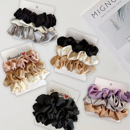 3Pcs/set Silk Satin Hair Bands