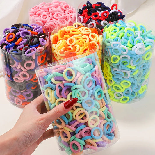 100PCS Nylon Elastic Hair Ties