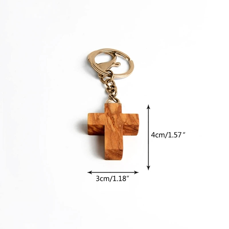 Wood Cross Pendants Keychains