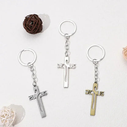 Three-dimensional Christ Jesus Cross Keychain