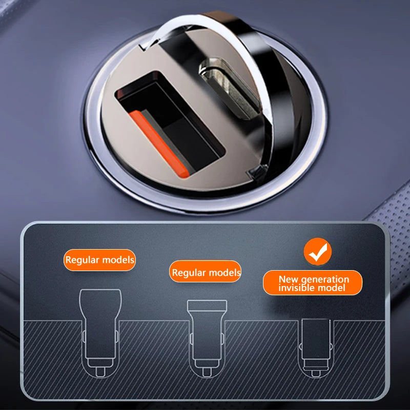 Mini Car Charger with Charging Cable