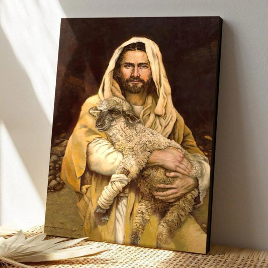 Jesus Embracing Sheep Decorative Painting Canvas